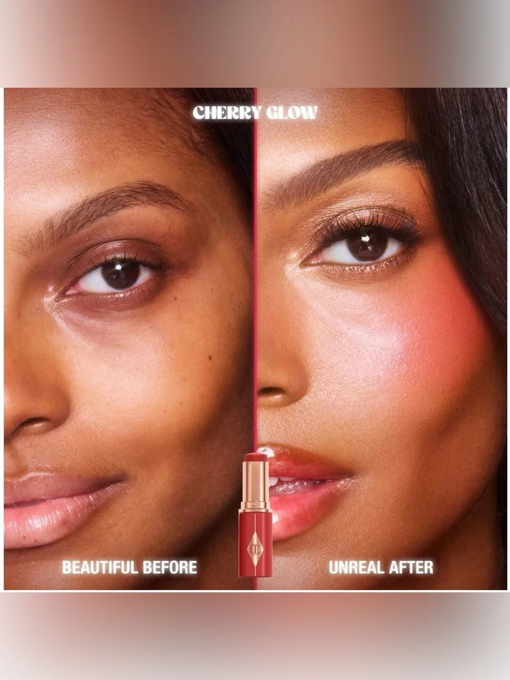 Charlotte Tilbury Unreal Lip+Cheek Glow Blush Sticks — Pinky Glow & Cherry Glow